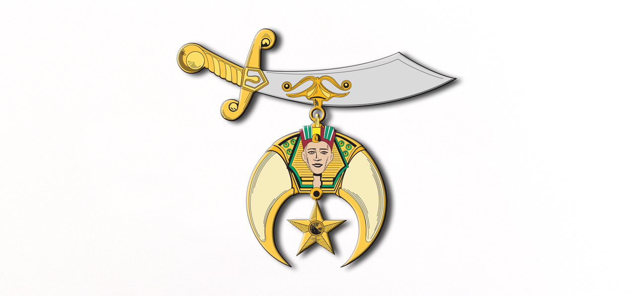 P 538 WT Shriner Lodge White Faux